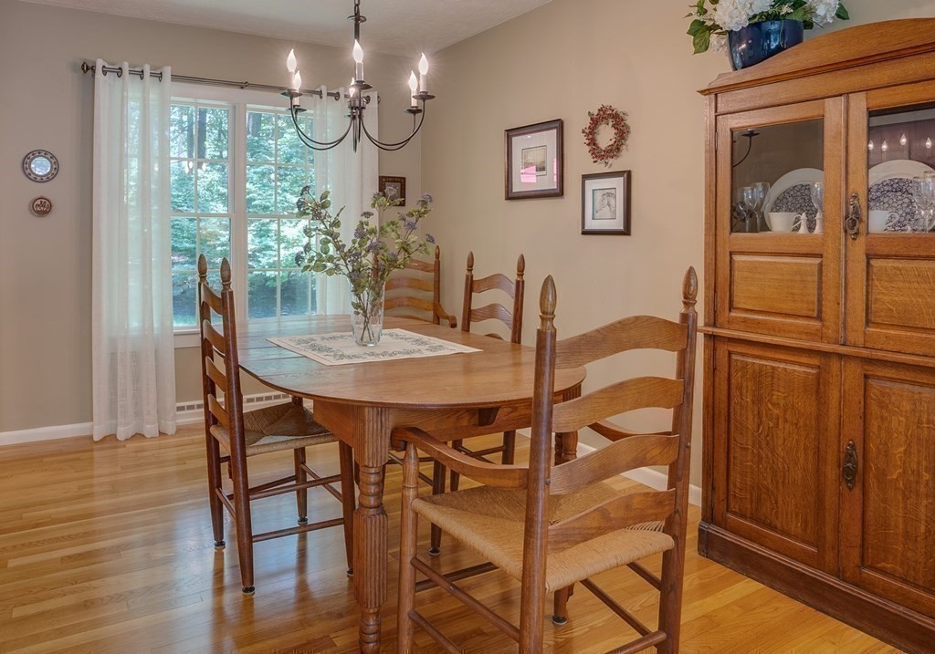 37 Long Meadow Road Chelmsford, MA 01824 - Photo 10 of 30 a dining room with furniture a chandelier and wooden floor