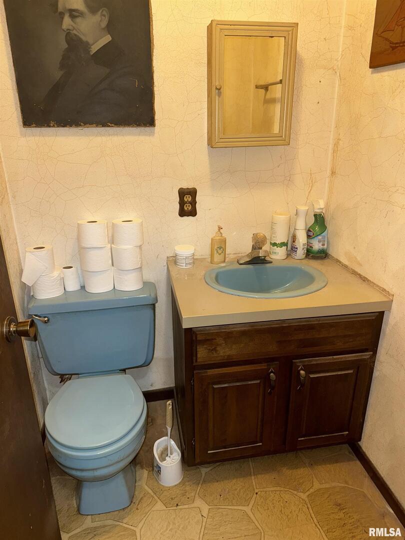 28597 Ropp Road Geneseo, IL 61254 - Photo 12 of 25 a bathroom with a sink a toilet and mirror