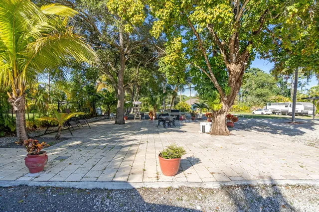 a view of city and green space