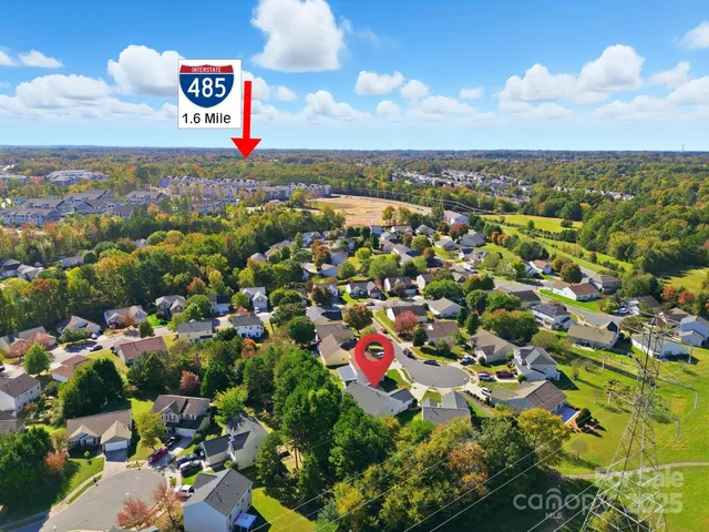 an aerial view of multiple house