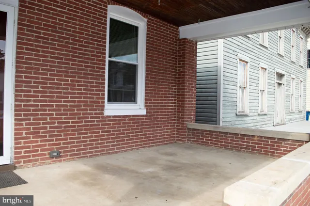 a view of a brick building