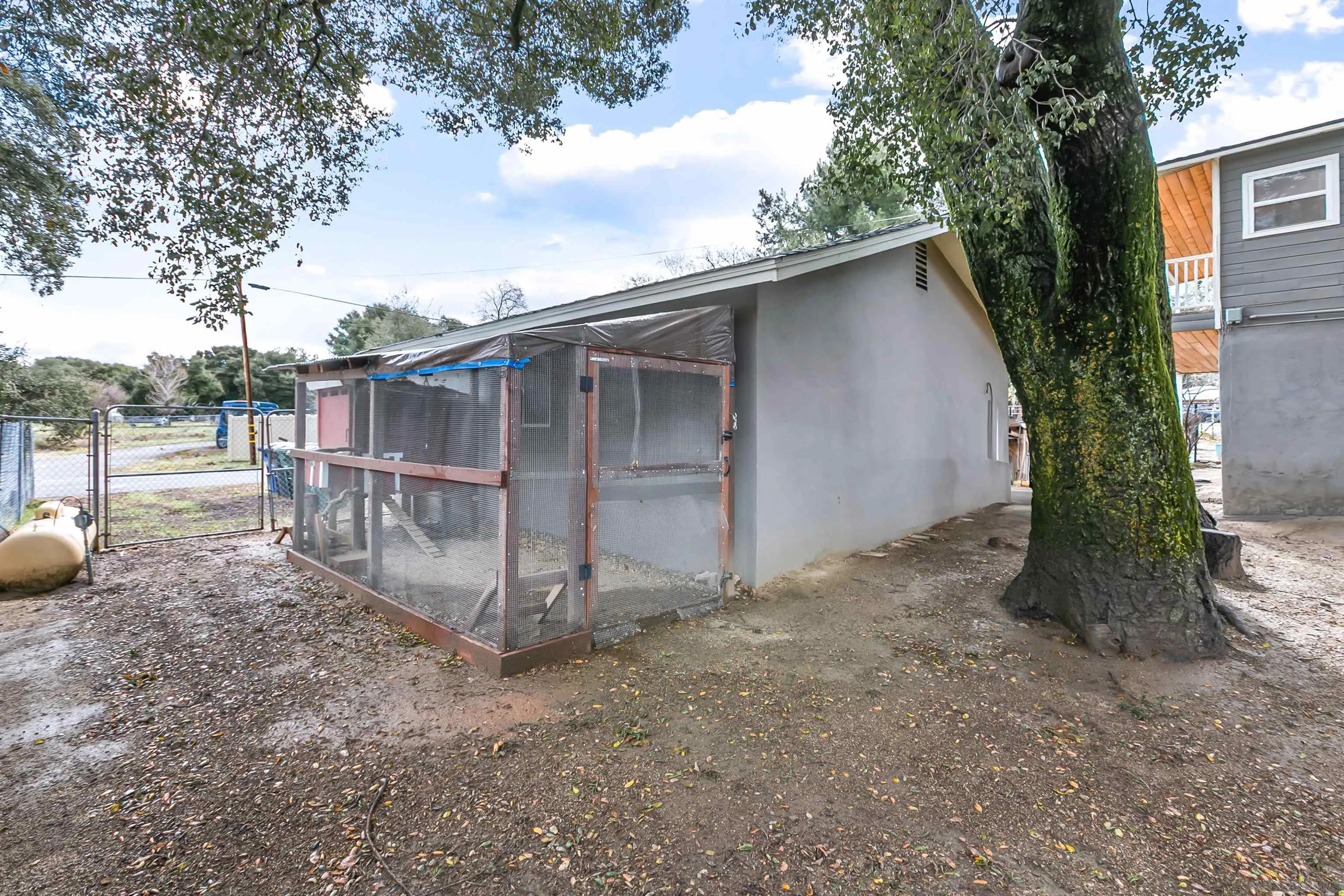 2414 Sage Drive Campo, CA 91906 - Photo 16 of 33 a view of a backyard with large trees and wooden fence