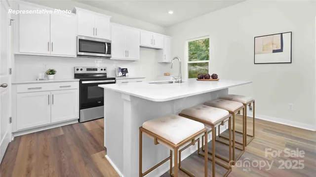 a kitchen with a stove a sink and a refrigerator
