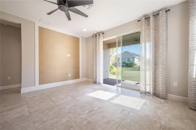 an empty room with an entryway