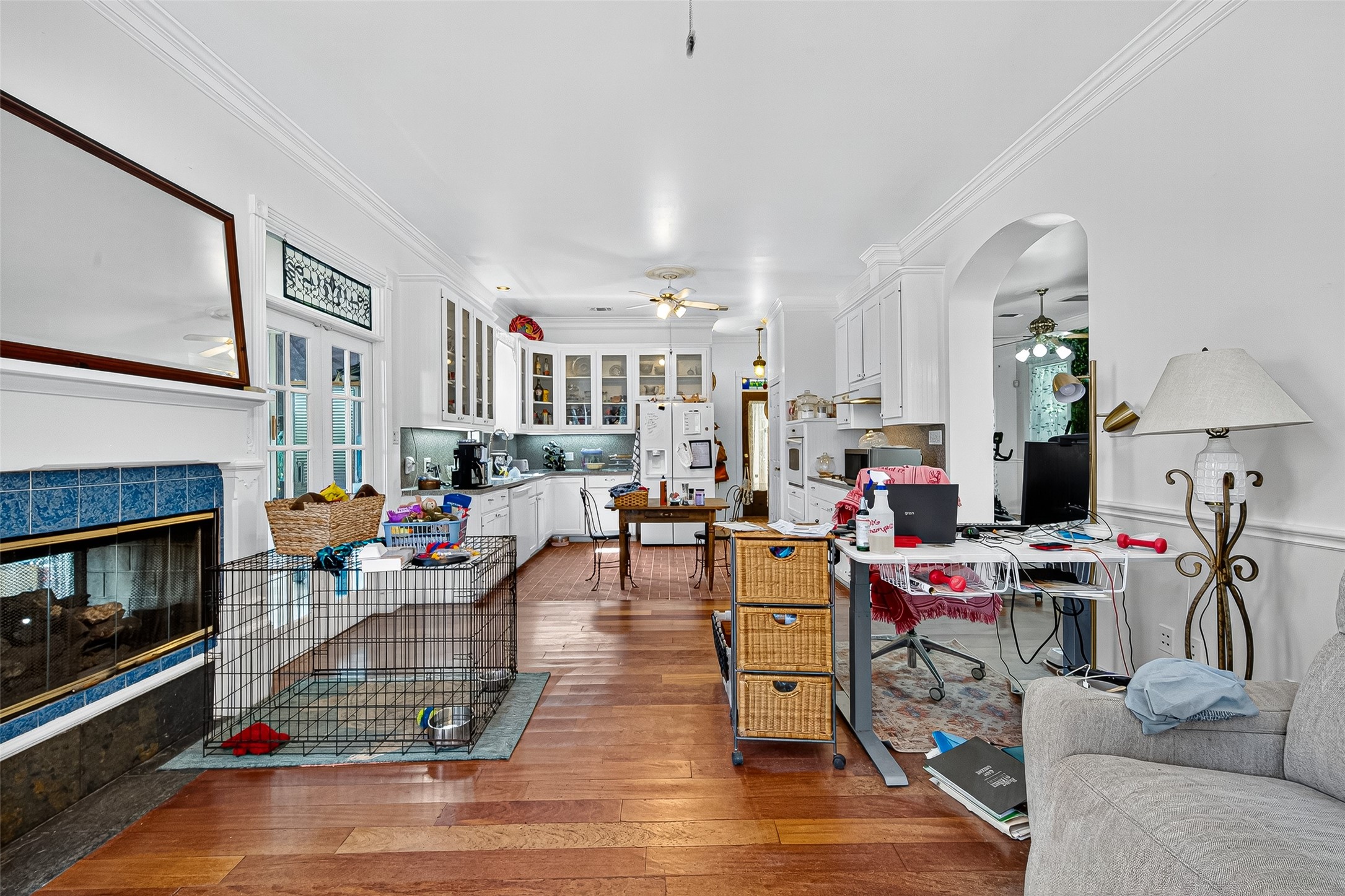 10116 Brighton Lane Houston, TX 77031 - Photo 22 of 50 a living room with furniture and a fireplace
