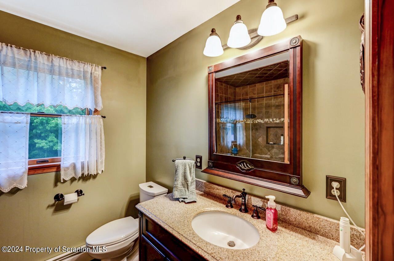 755 Spring Hill Road Sterling, PA 18463 - Photo 46 of 99 a bathroom with a sink vanity mirror and toilet