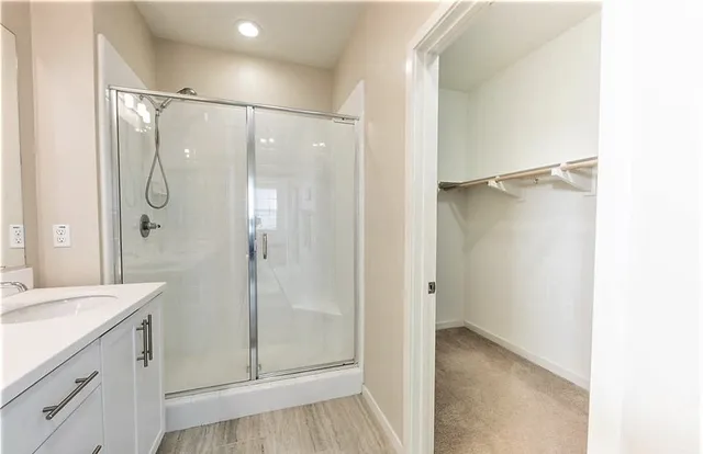 a white building with a outdoor space