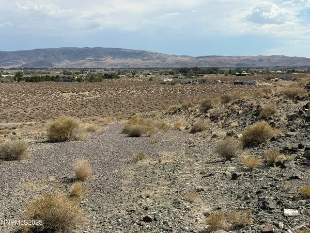 a view of a building with mountain view