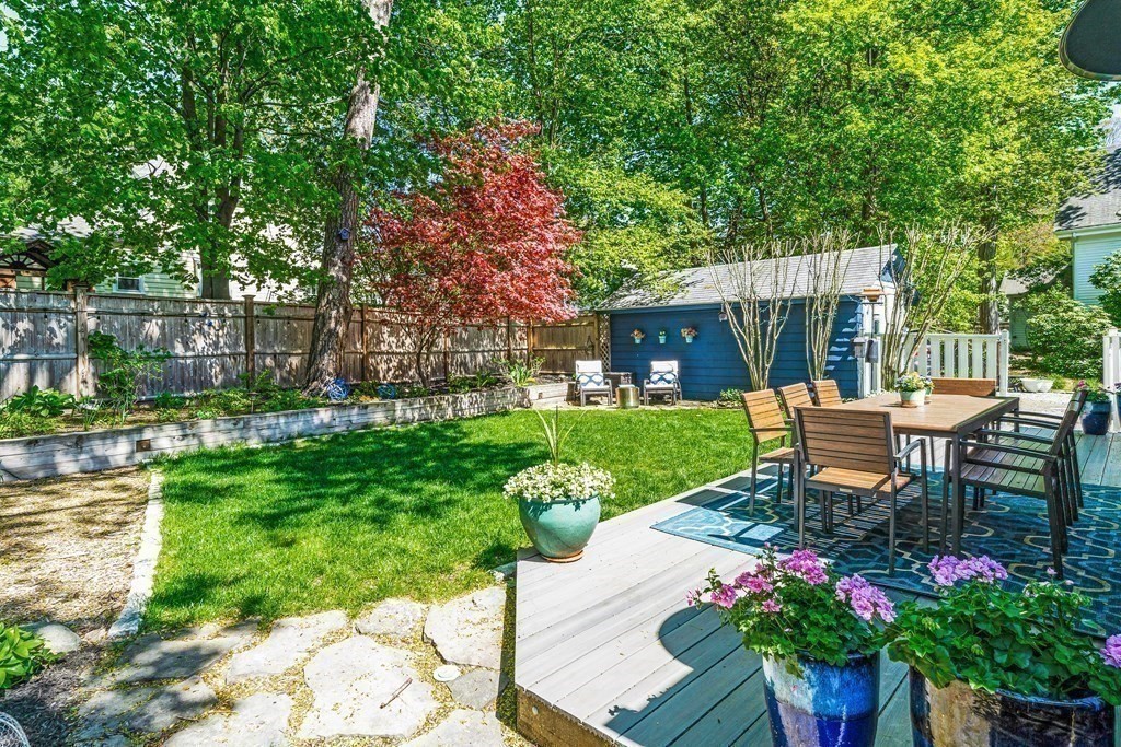 229 Weston Road Wellesley, MA 02482 - Photo 22 of 24 a garden view with a seating space