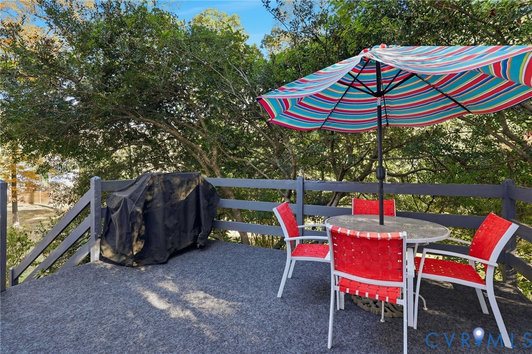 8216 Chainmaile Road North Chesterfield, VA 23235 - Photo 32 of 36 a backyard of a house with wooden table and chairs