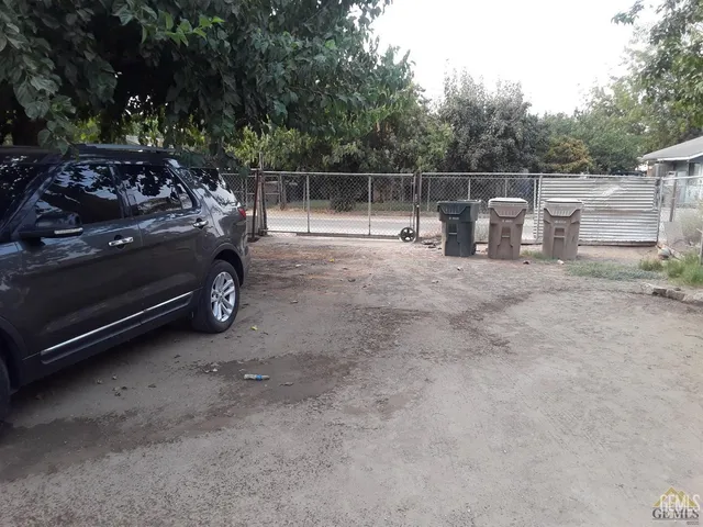 a view of a car parked in garage