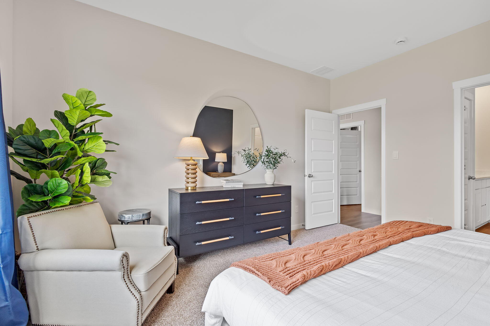 445 Bricker Street Hebron, IN 46341 - Photo 12 of 24 a bedroom with a bed window and a couch