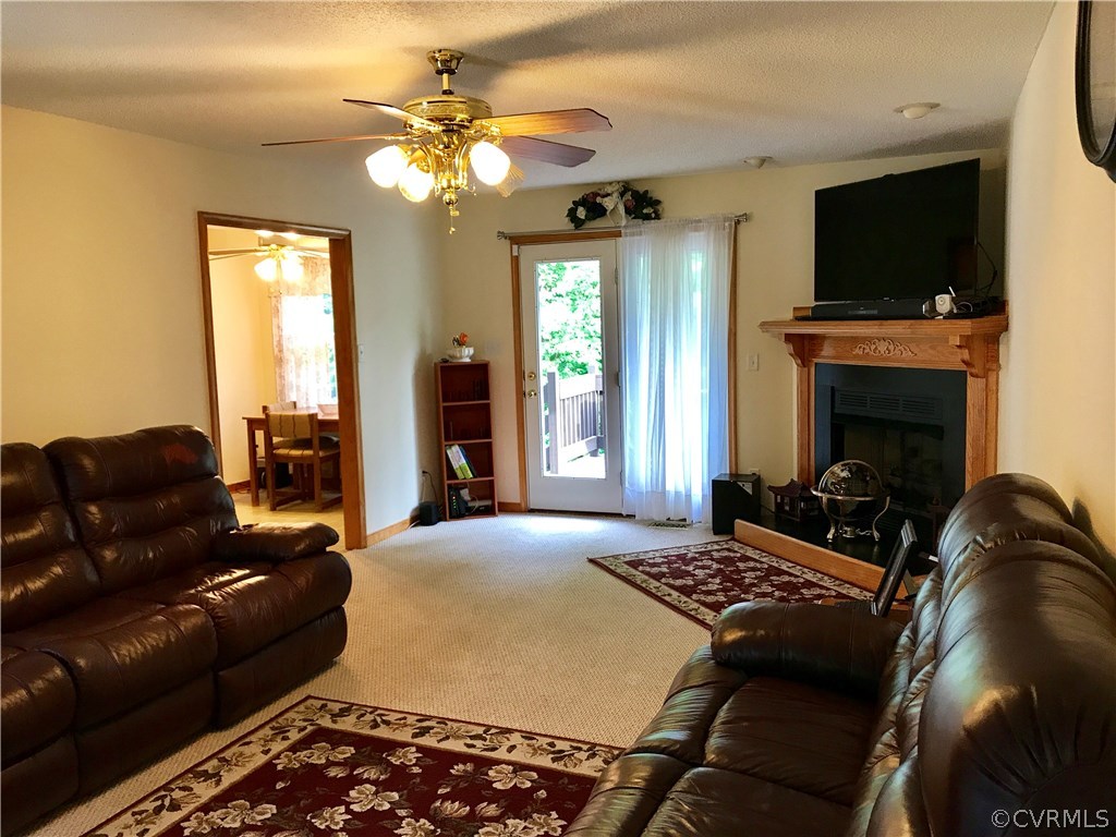 5409 Takach Road Prince George, VA 23875 - Photo 10 of 26 a living room with a couch a fireplace and a flat screen tv