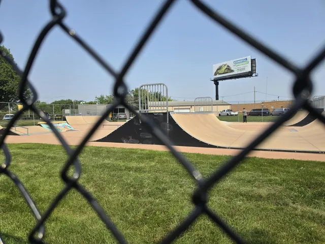 a view of a park with trees
