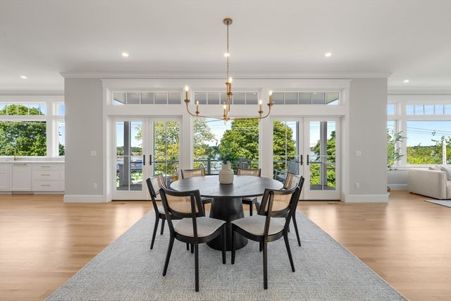 a dining room with furniture window wooden floor