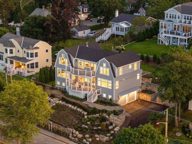 an aerial view of multiple houses