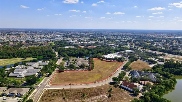 an aerial view of a residential houses