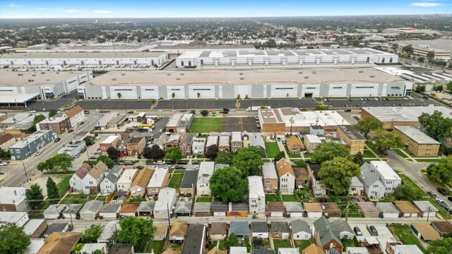 an aerial view of a city