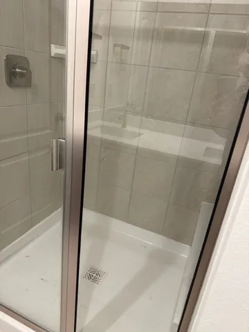 a bathroom with a shower