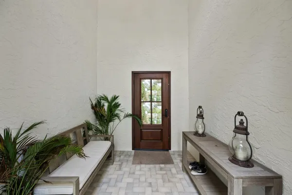 a living room with furniture