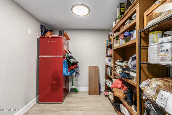 a view of a storage and utility room