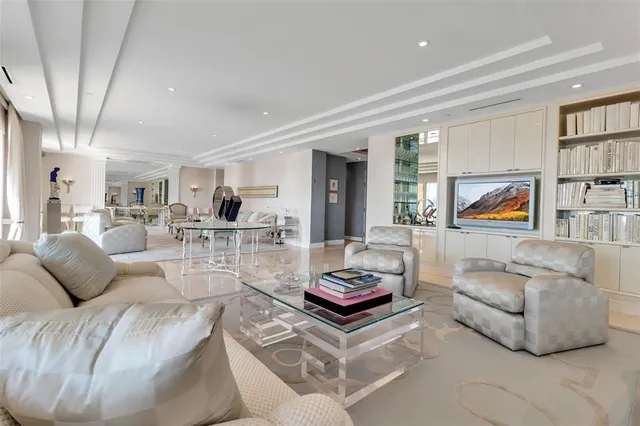 a living room with furniture and a couch