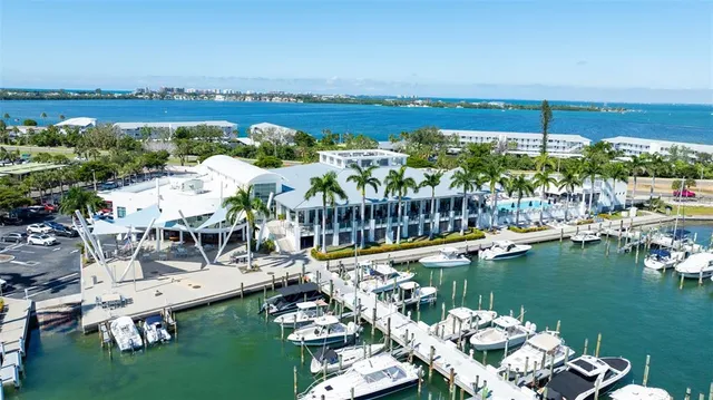 a view of a lake with a city