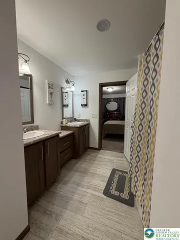 a bathroom with a shower