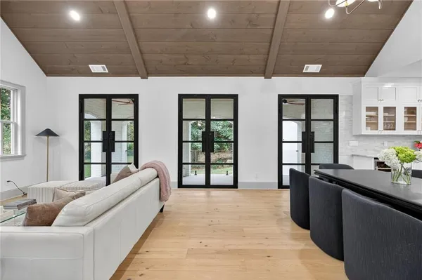 a living room with furniture