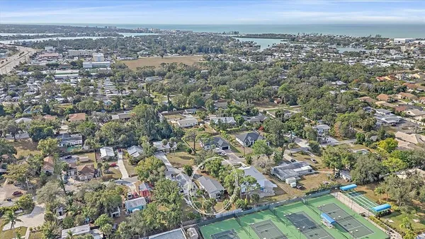 an aerial view of a city