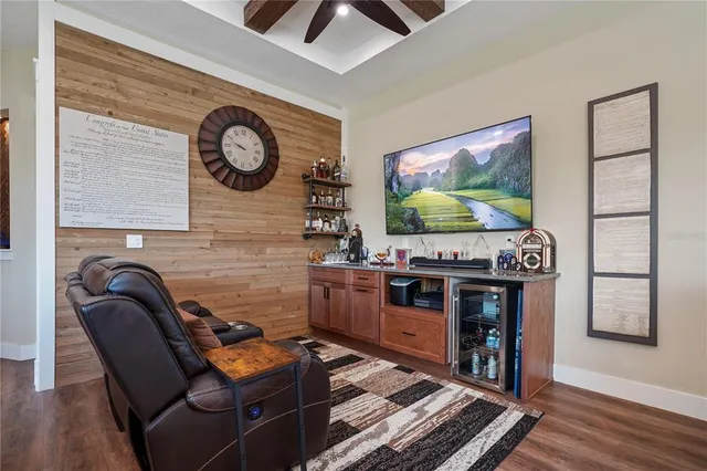 a bedroom with a bed and dresser