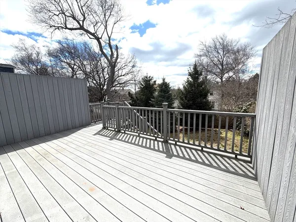 a view of a wooden deck