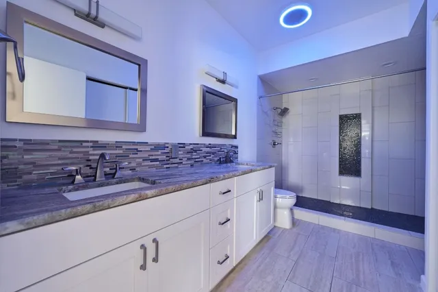 a bathroom with a shower