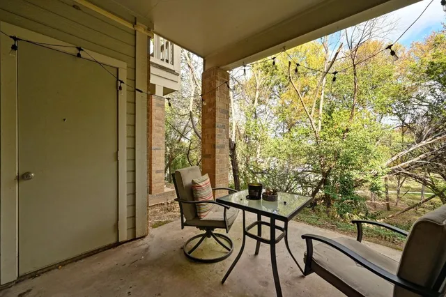 a view of an outdoor seating area