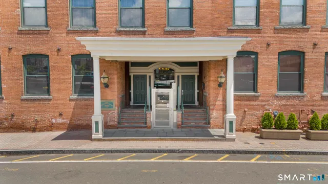 front view of a brick building