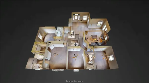 a view of living room with furniture and wooden floor