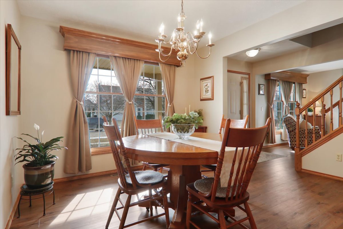 8 Minks Court Bloomington, IL 61704 - Photo 16 of 40 a view of a dining room with furniture window and wooden floor