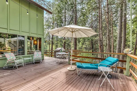 a view of a yard with a tree