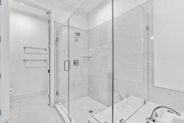a bathroom with a shower