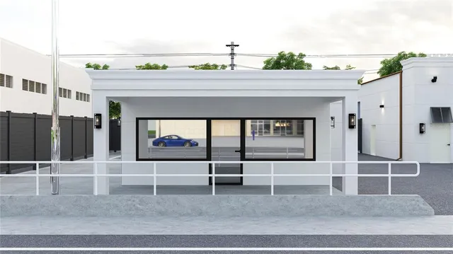 a view of building with street