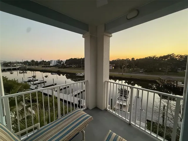 a view of balcony with ocean view