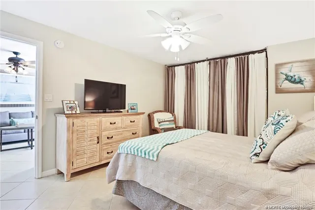 a view of a building with sitting area