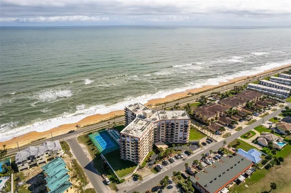a view of an ocean and a beach