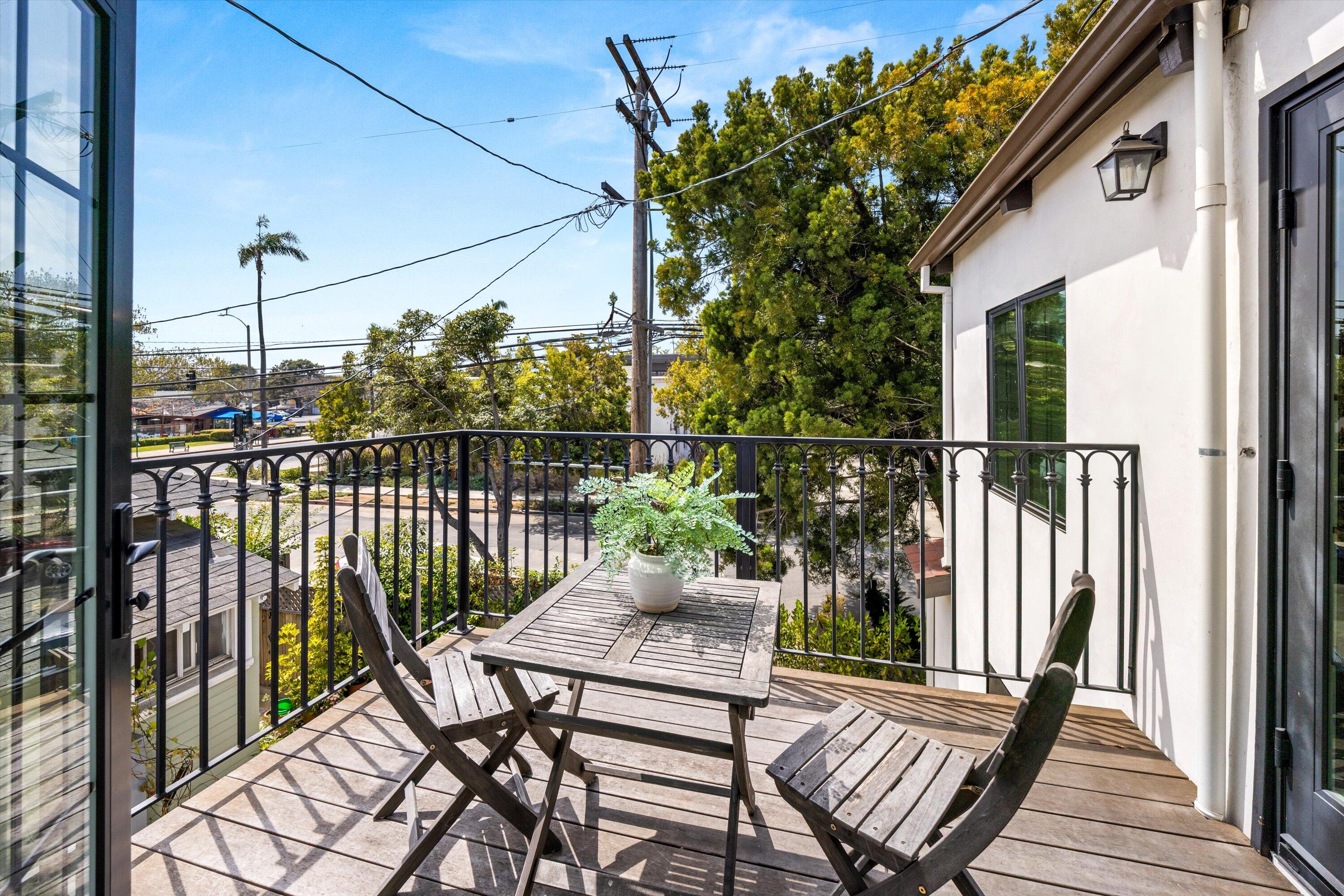 6 East Valerio Street Santa Barbara, CA 93101 - Photo 65 of 74 a view of a balcony with wooden floor