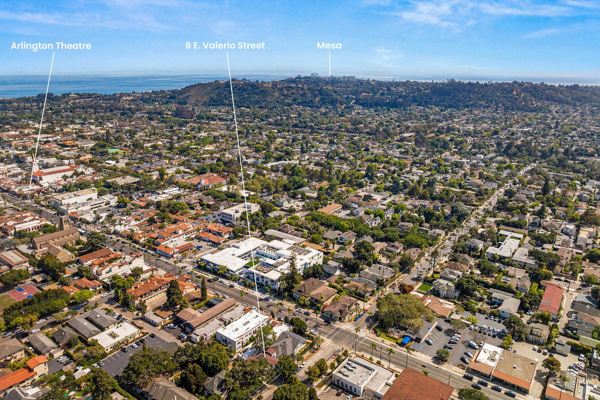 6 East Valerio Street Santa Barbara, CA 93101 - Photo 72 of 74 an aerial view of a city