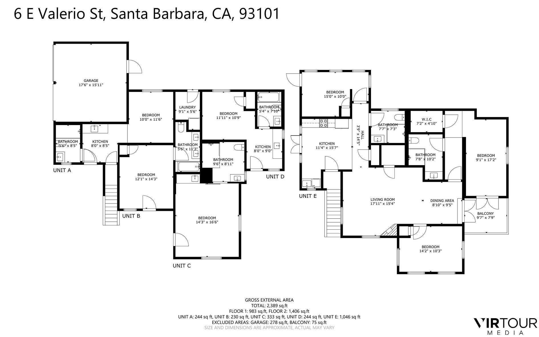 6 East Valerio Street Santa Barbara, CA 93101 - Photo 74 of 74 Floor Plan