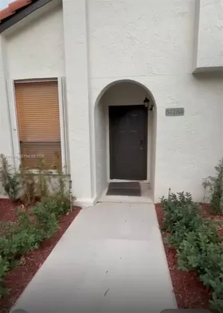 a view of a door of the house