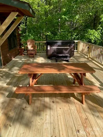 a view of a swimming pool with a patio