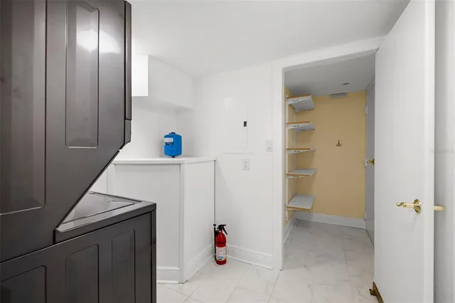 a view of a hallway and closet