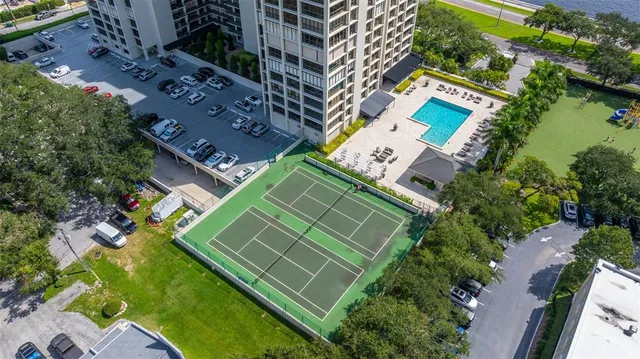 an aerial view of a house